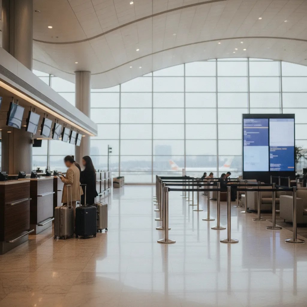 Air France premium economy review image of premium airport check-in and boarding experience