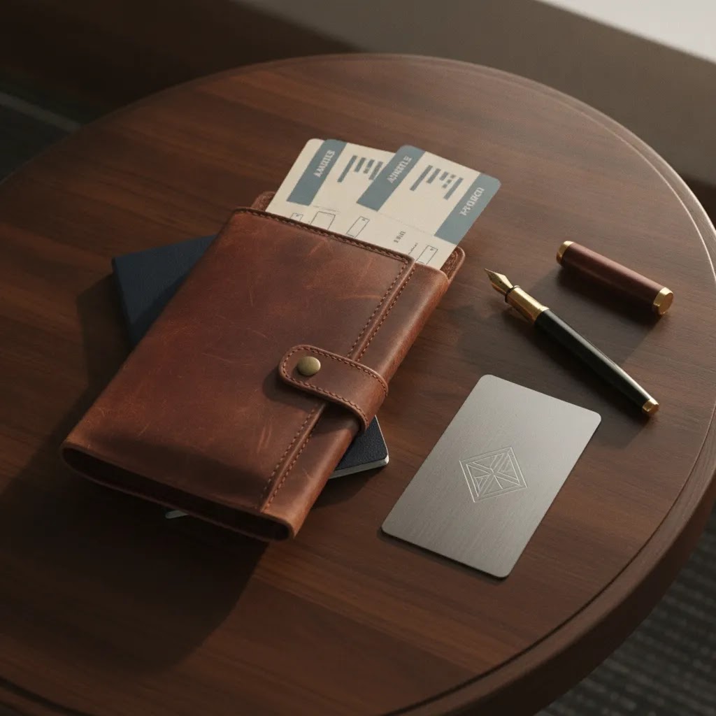 Historic premium travel flat lay inspired by lifetime first class tickets and the american airlines unlimited first class pass