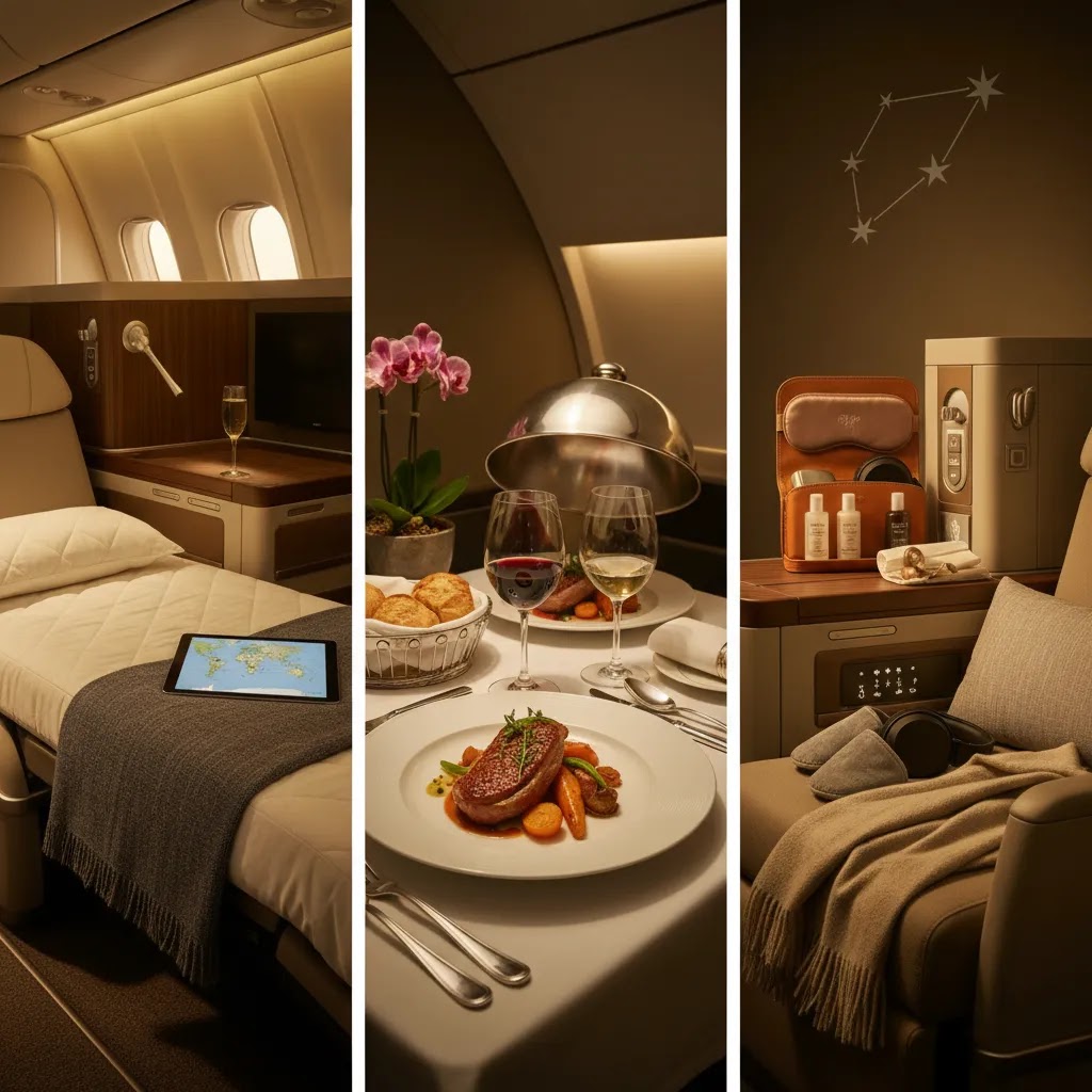 Roundup of best airlines for business class flights to Australia with premium cabin features