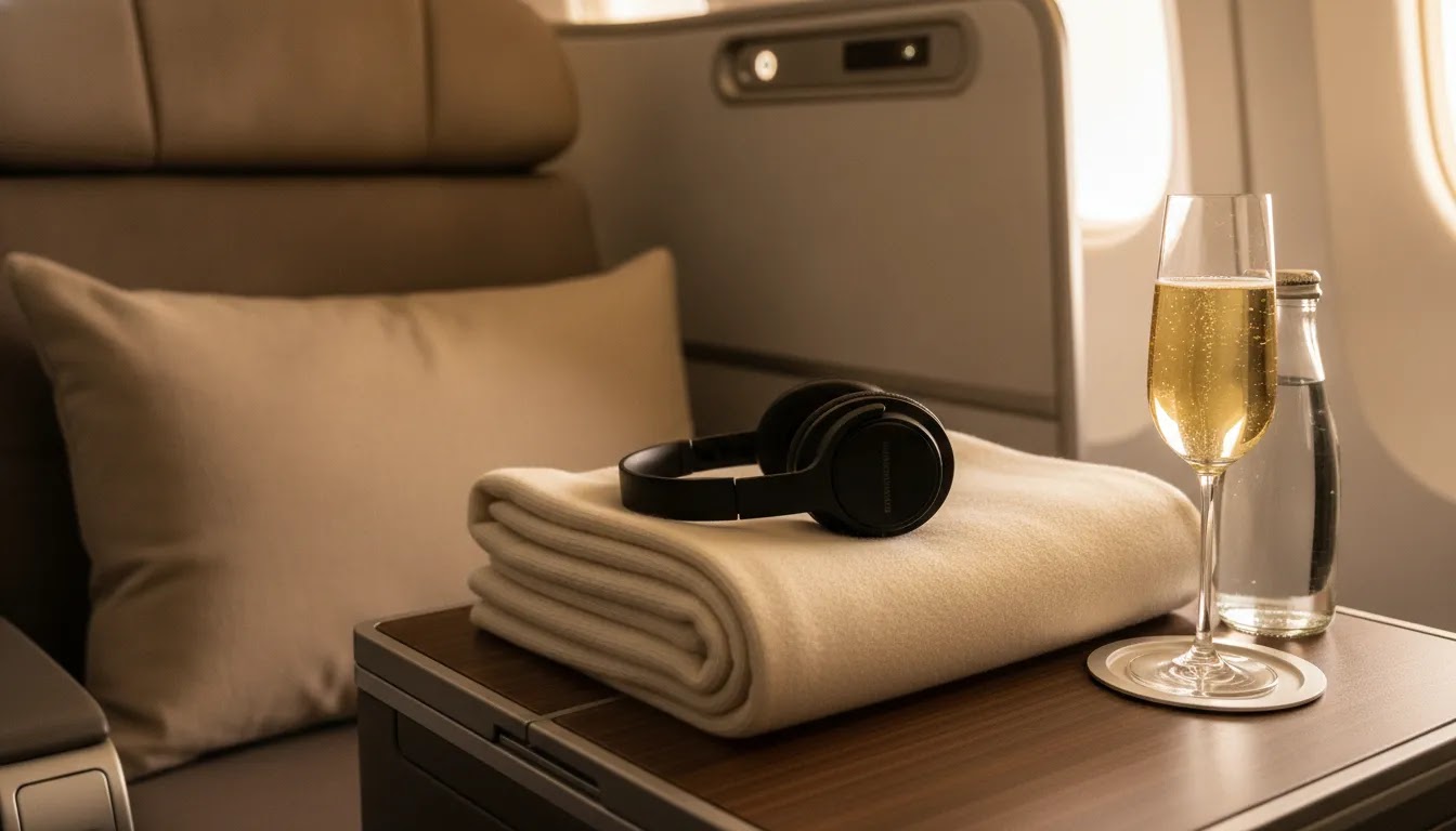 Best travel agency for business class tickets illustrated with premium cabin comfort details