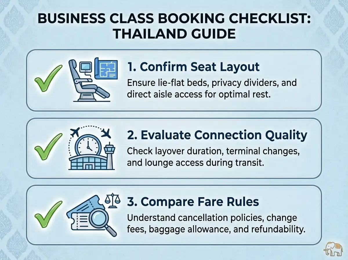 booking guide a practical checklist for thailand business class