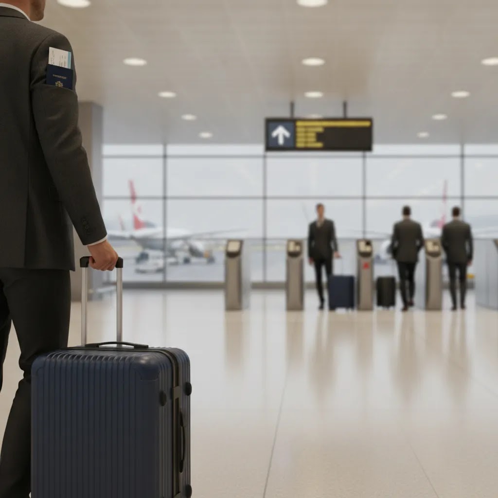 brussels airlines premium economy review image showing airport flow, carry-on luggage, and premium travel inclusions