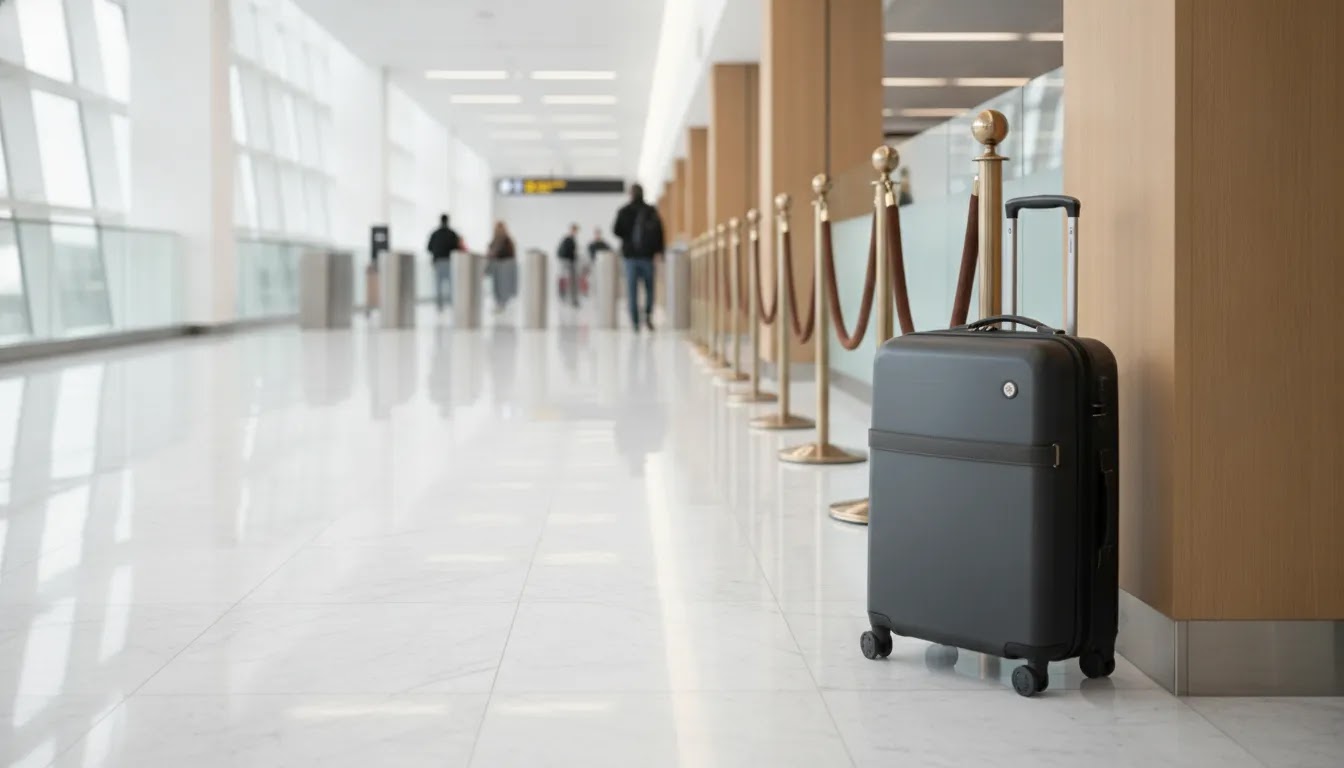 Is business class worth it airport benefits image showing a calm premium check in and fast track terminal experience