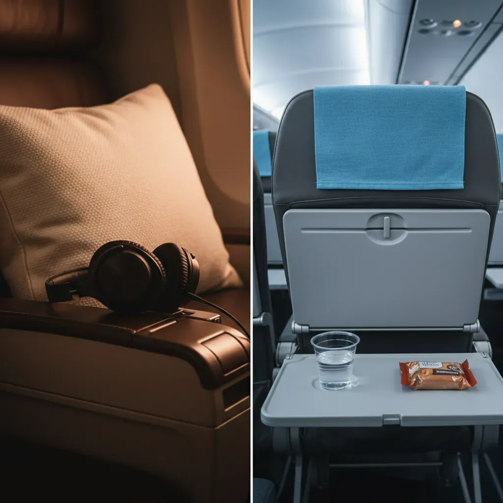 Business class flight cost in India represented by luxurious long-haul cabin comfort and premium service