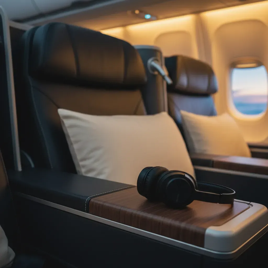 Business class flight to Bali with lie-flat seat and premium long-haul cabin experience