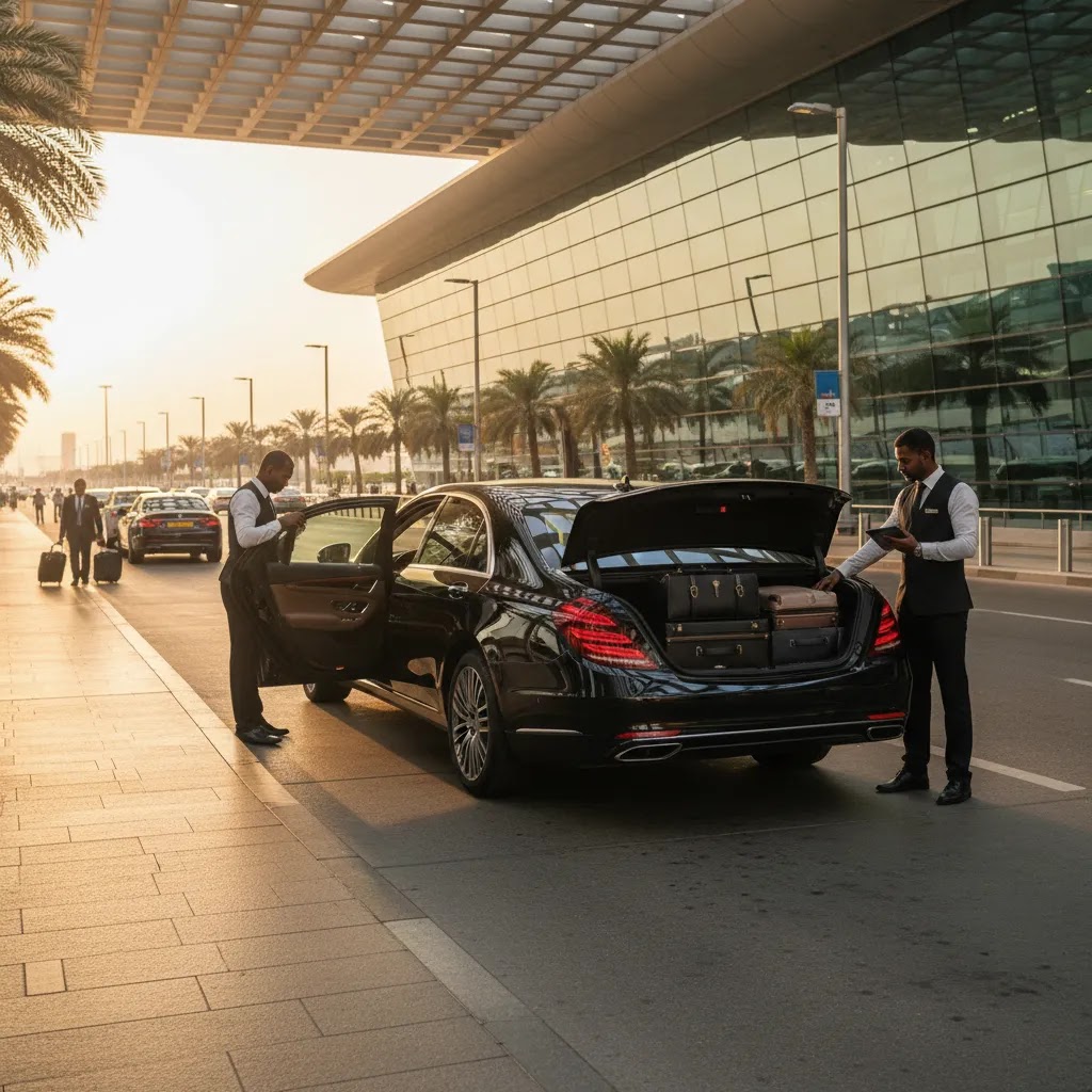 Business class flights to Dubai with premium chauffeur transfer and airport handling service