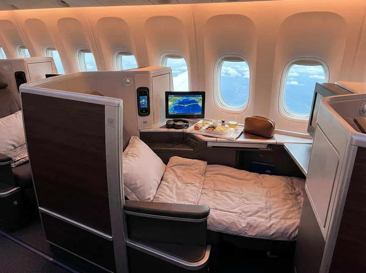 business class marketed as first on short segments
