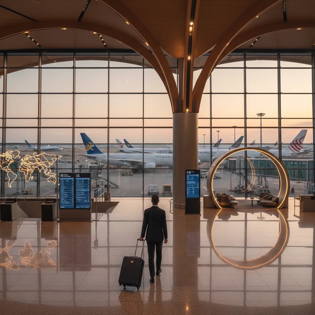 Business class to Chennai through premium international connection gateway terminal