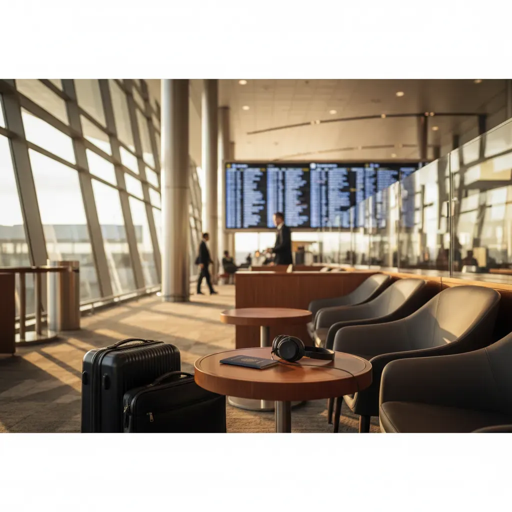 Airport planning scene showing factors that influence business class flight to Japan cost