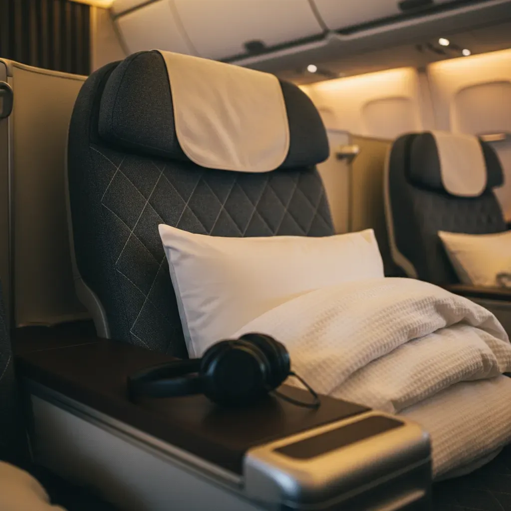 Business class Tokyo flight cabin selection with lie-flat suite, dining, and privacy features