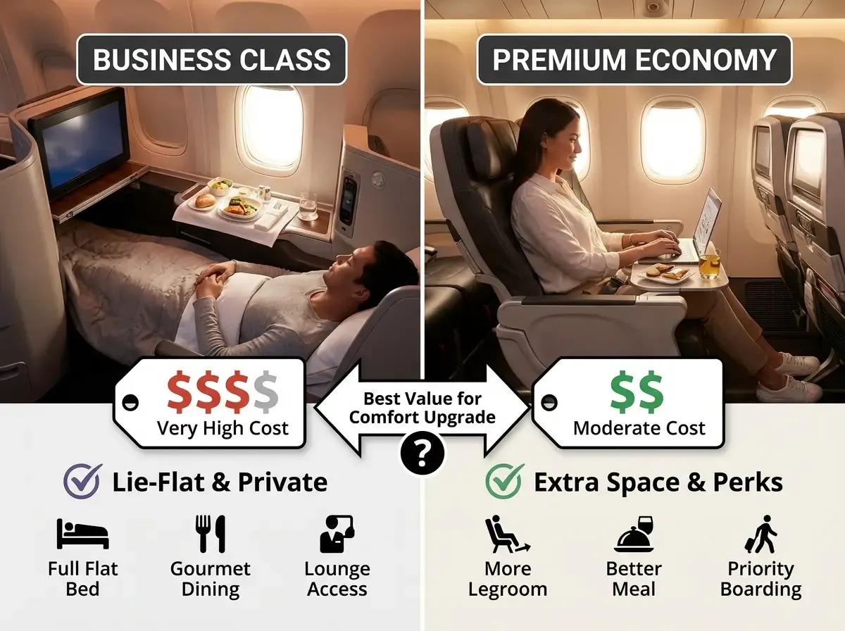business class vs premium economy when its the better value