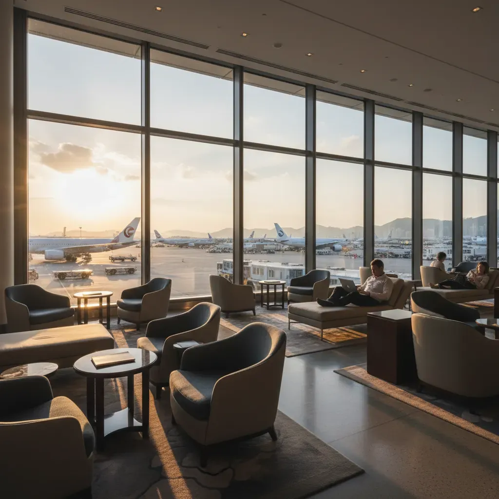 Cathay Pacific business class review image featuring onboard dining service amenities and premium cabin details