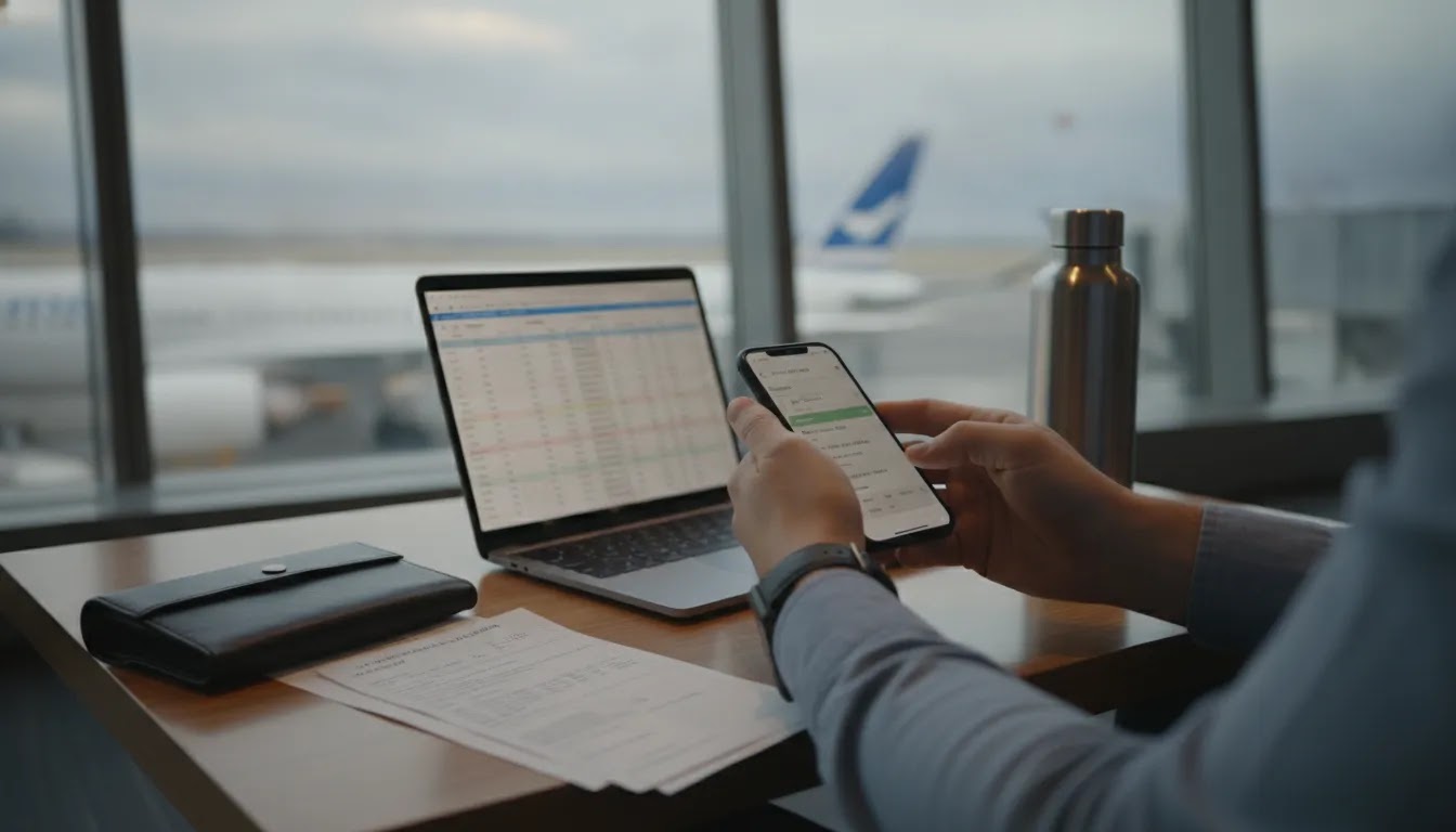 Checking route and fare details for how to upgrade flight to first class
