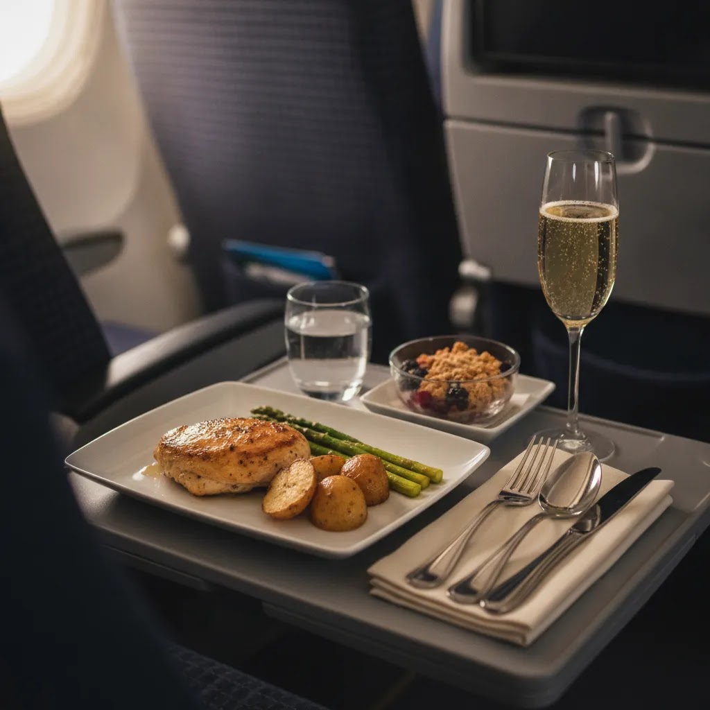 China Airlines premium economy meal service detail for review article