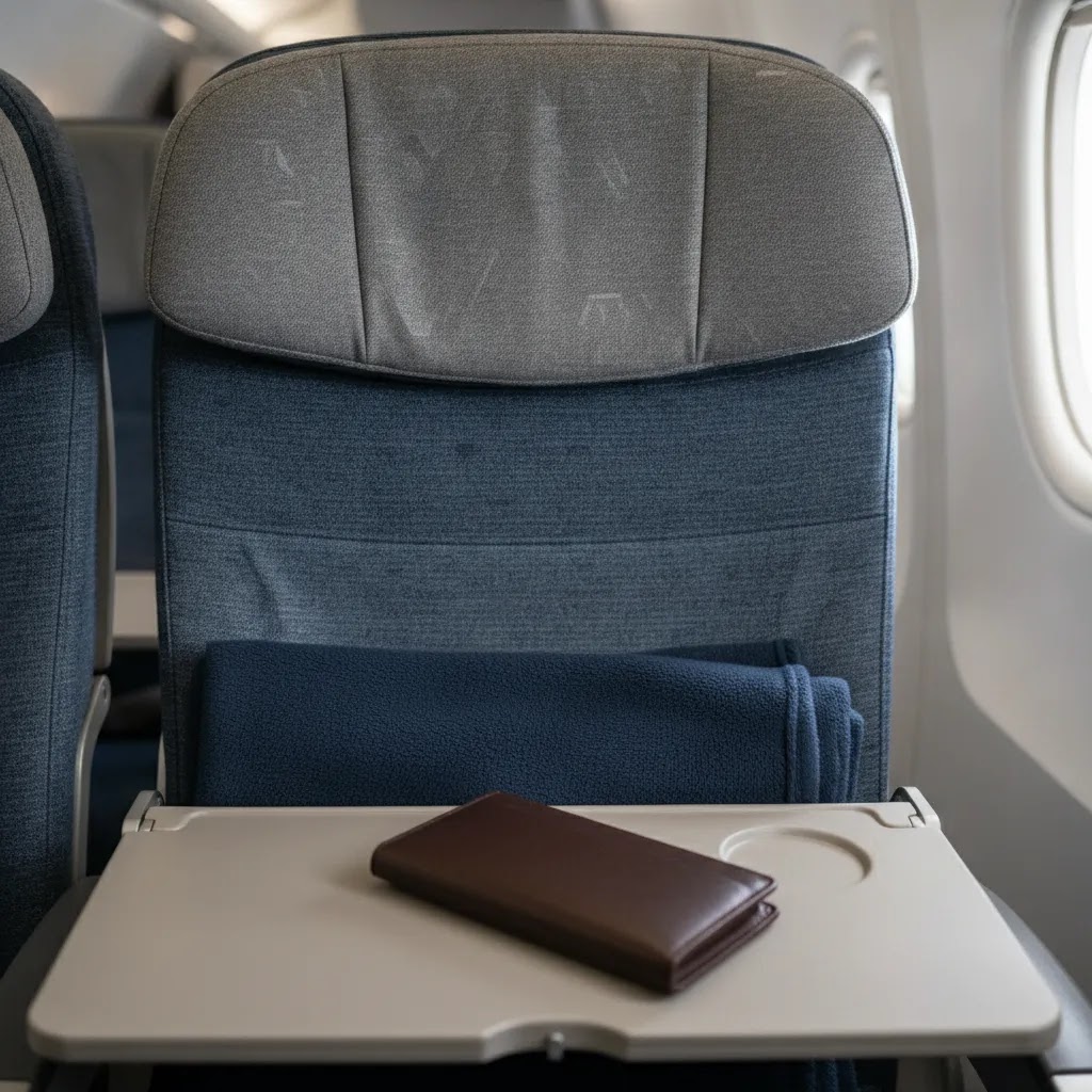Economy cabin seat detail representing what is class y on a flight in fare class codes