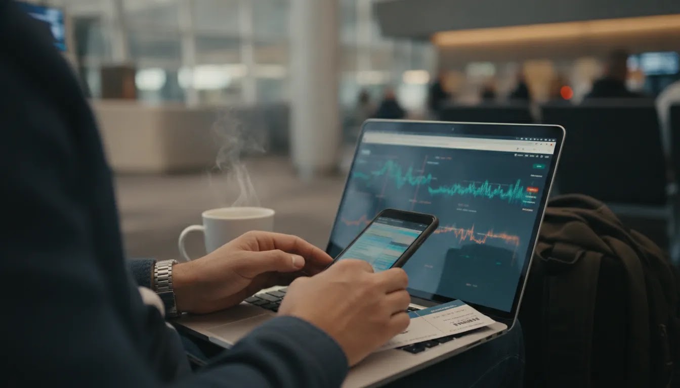How to book business class flights with points while comparing flight options at the airport