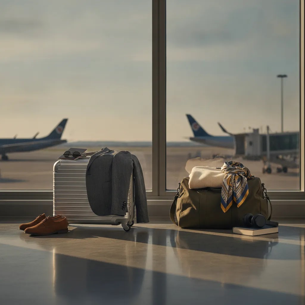 How to dress for first class flight with route-sensitive polished travel layers at the airport