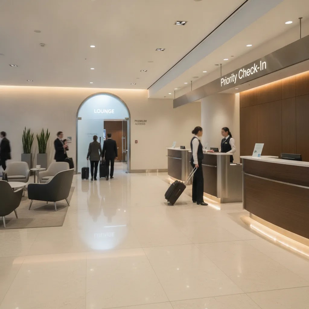 Priority airport service and lounge access