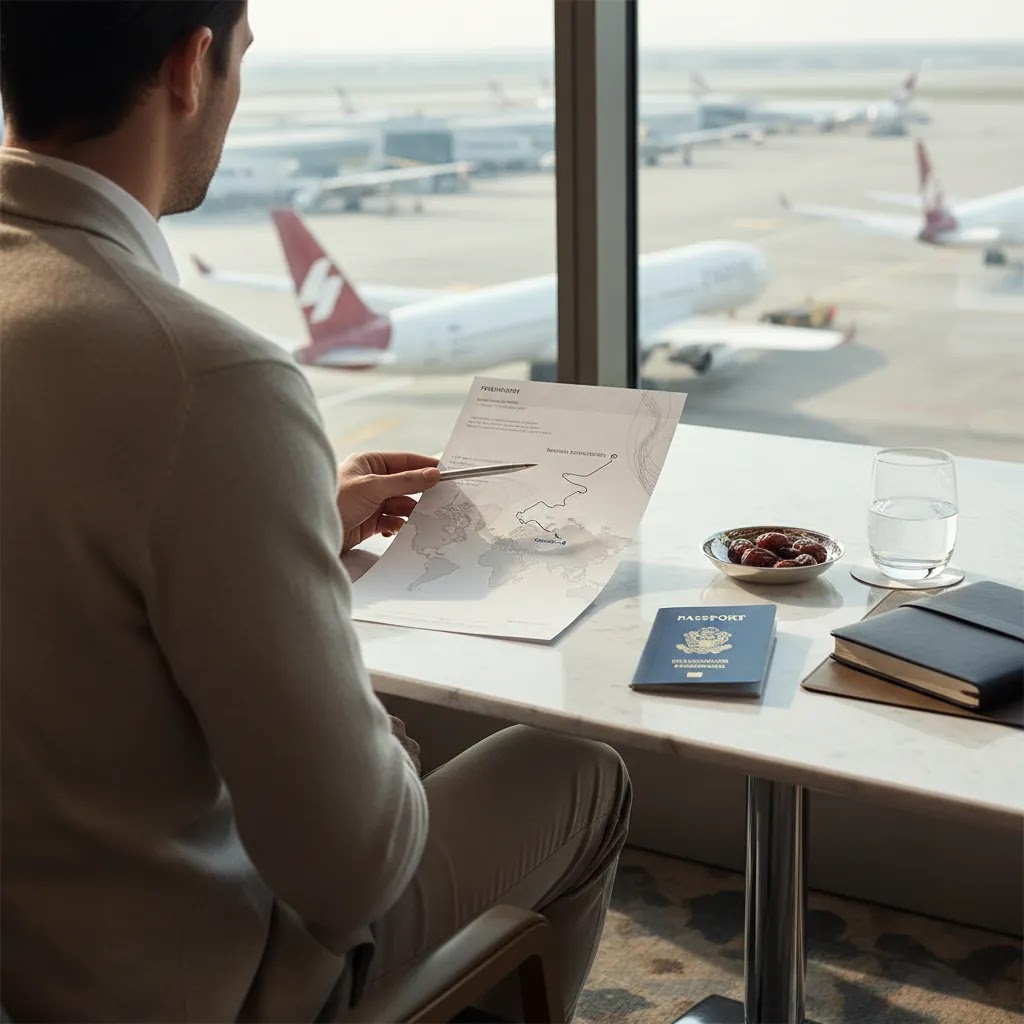 First class flight tickets to India with premium route planning and airport connection strategy