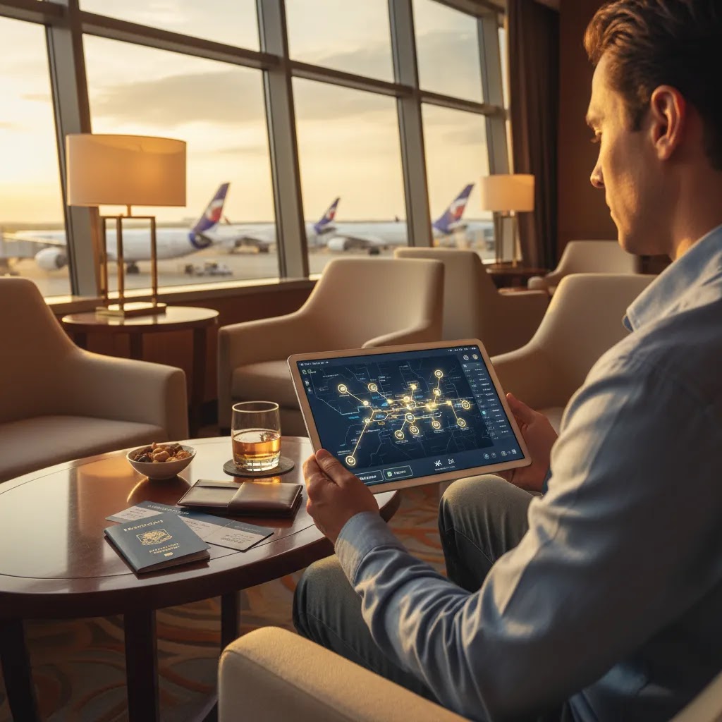 First class flights to Bali route strategy with premium airport connection planning