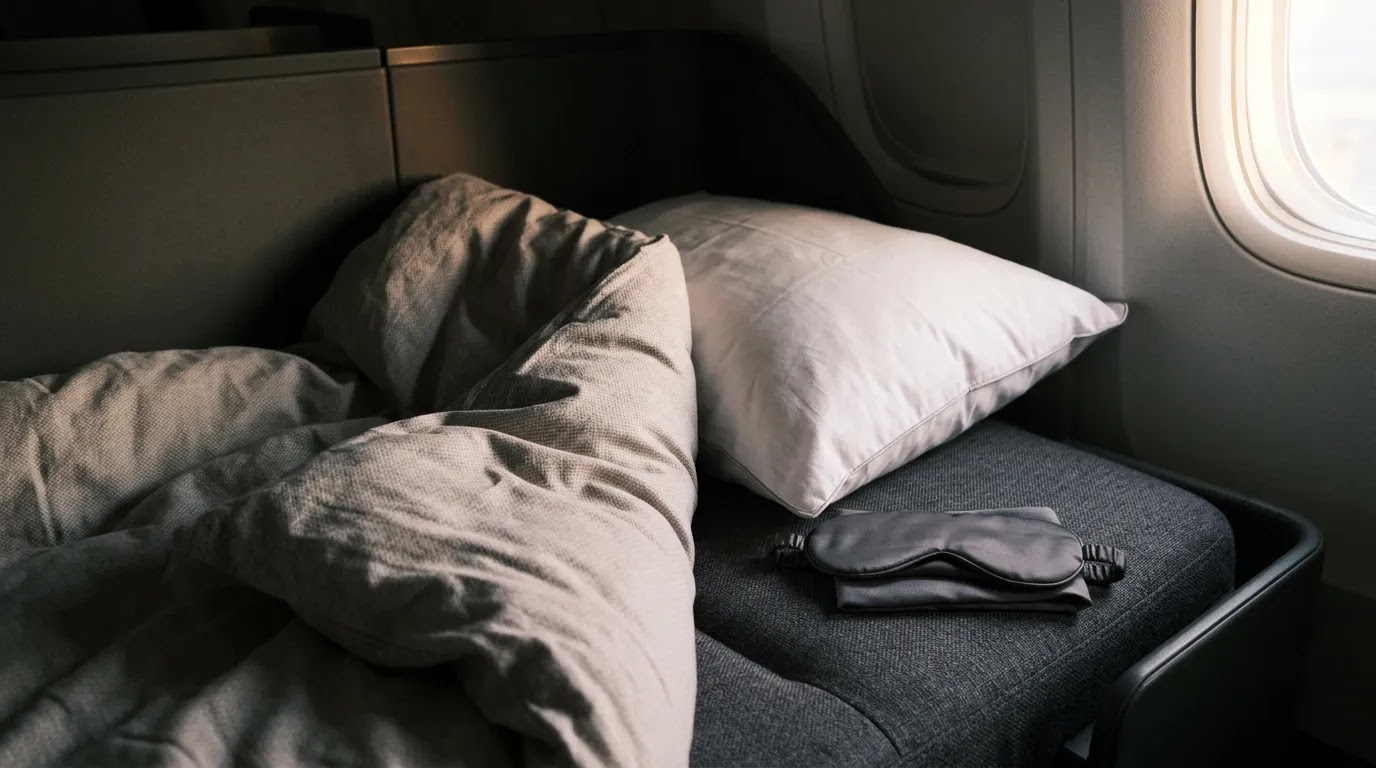 First class flight reviews comparing lie-flat sleep comfort and private cabin atmosphere