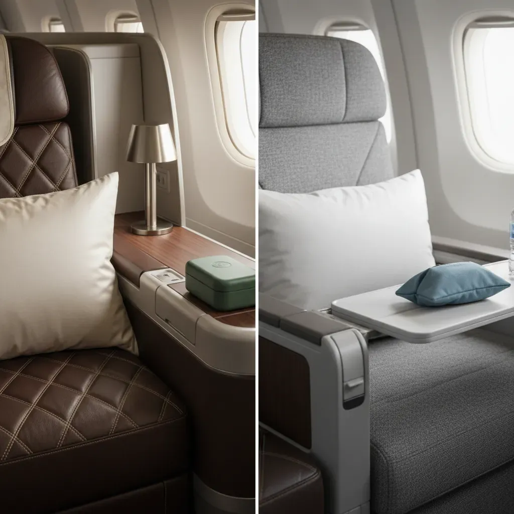 First class to India price and value represented by a private luxury suite with premium comfort amenities