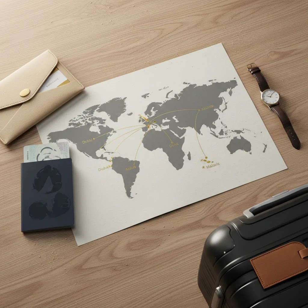 First class to Maldives routing strategy through major premium hub airports