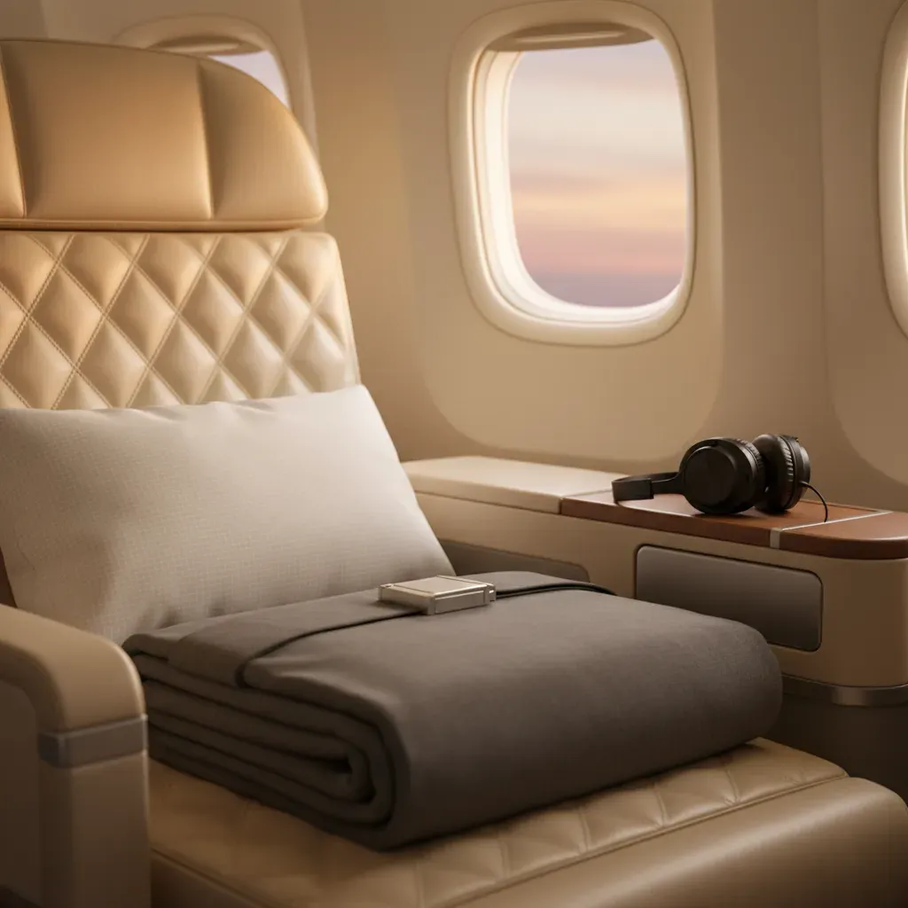 Premium business class seat detail for travelers looking to book business class