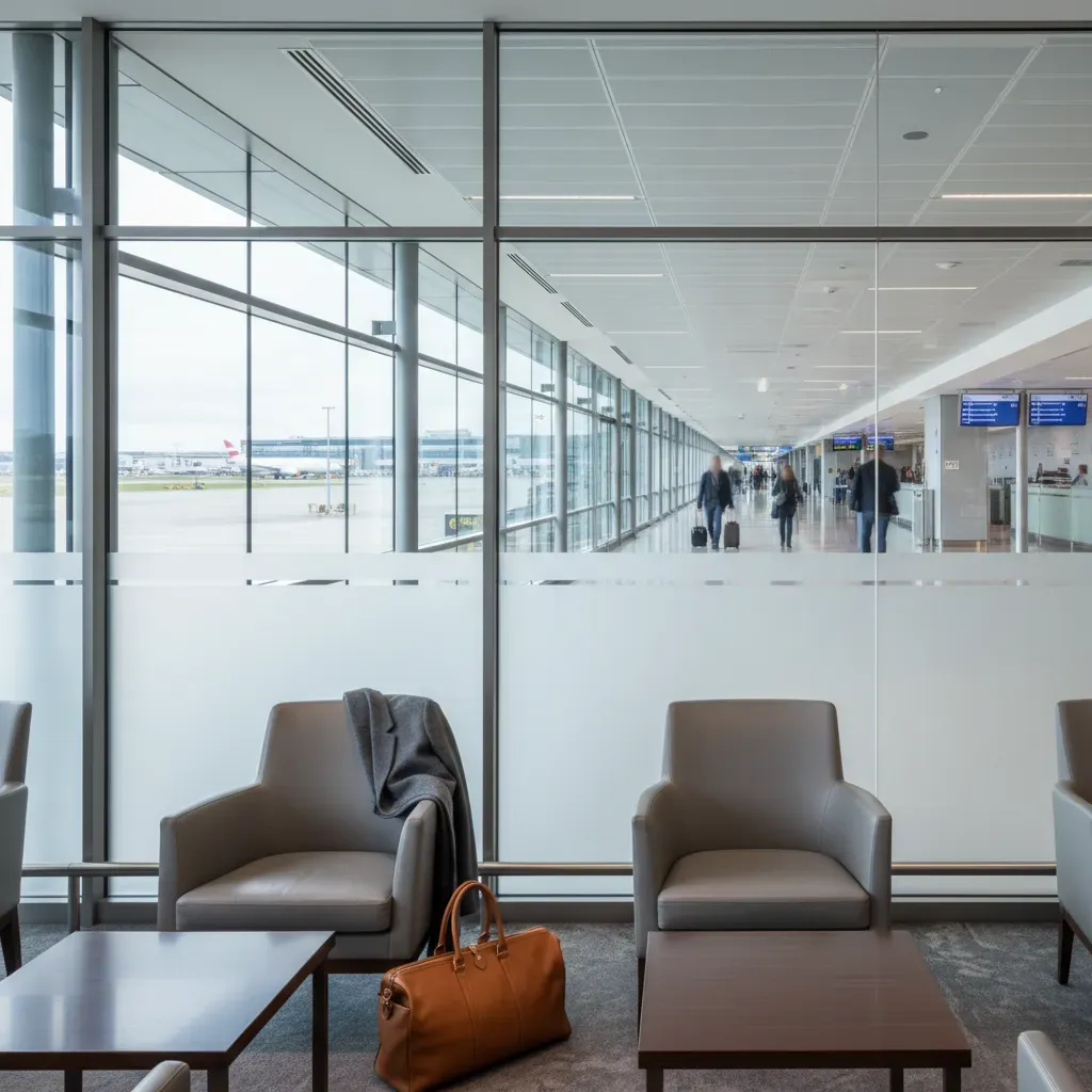 Business class flights London Heathrow ground experience with premium lounge atmosphere and smooth arrival setting