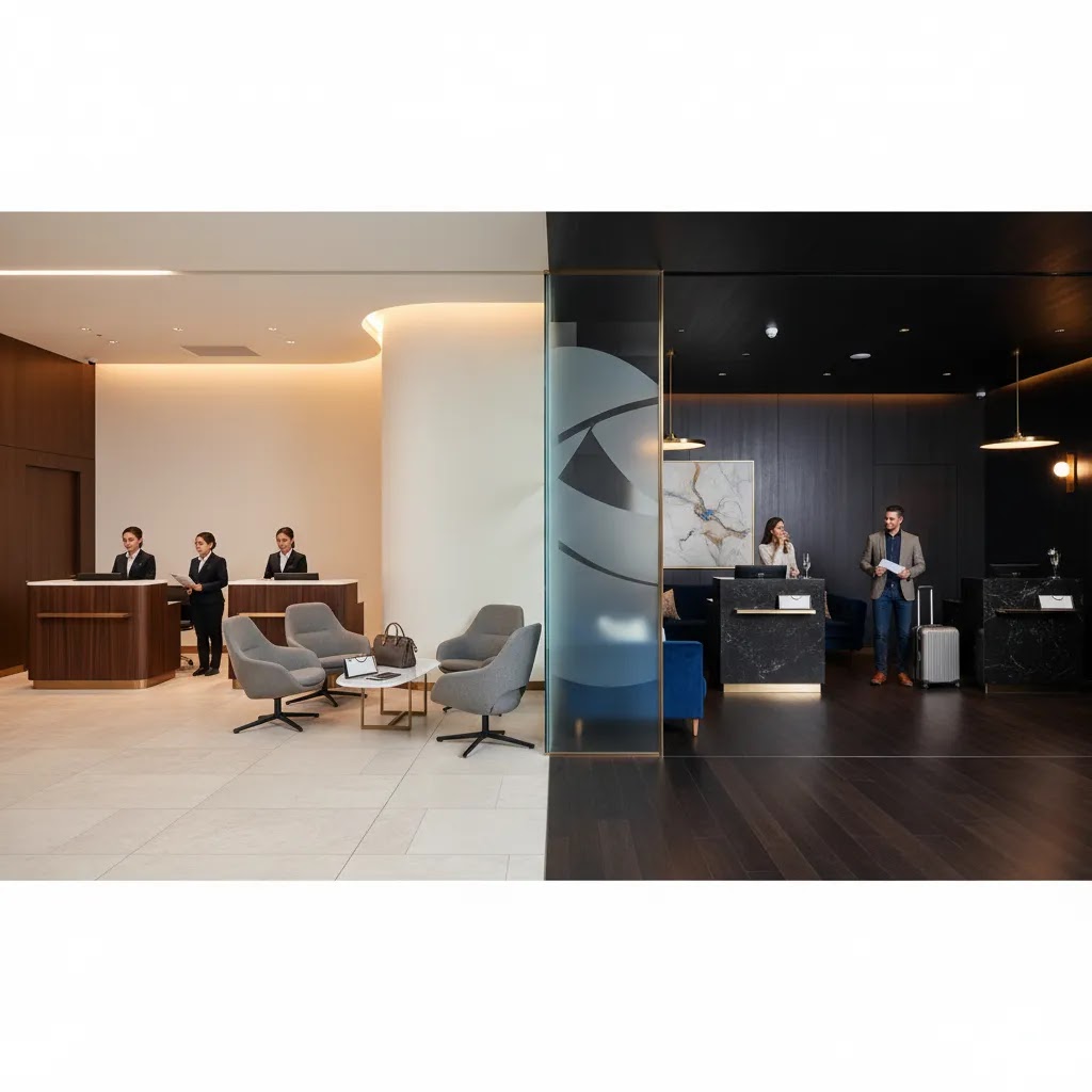 Delta first class vs business class ground experience with premium check-in and lounge-style airport setting