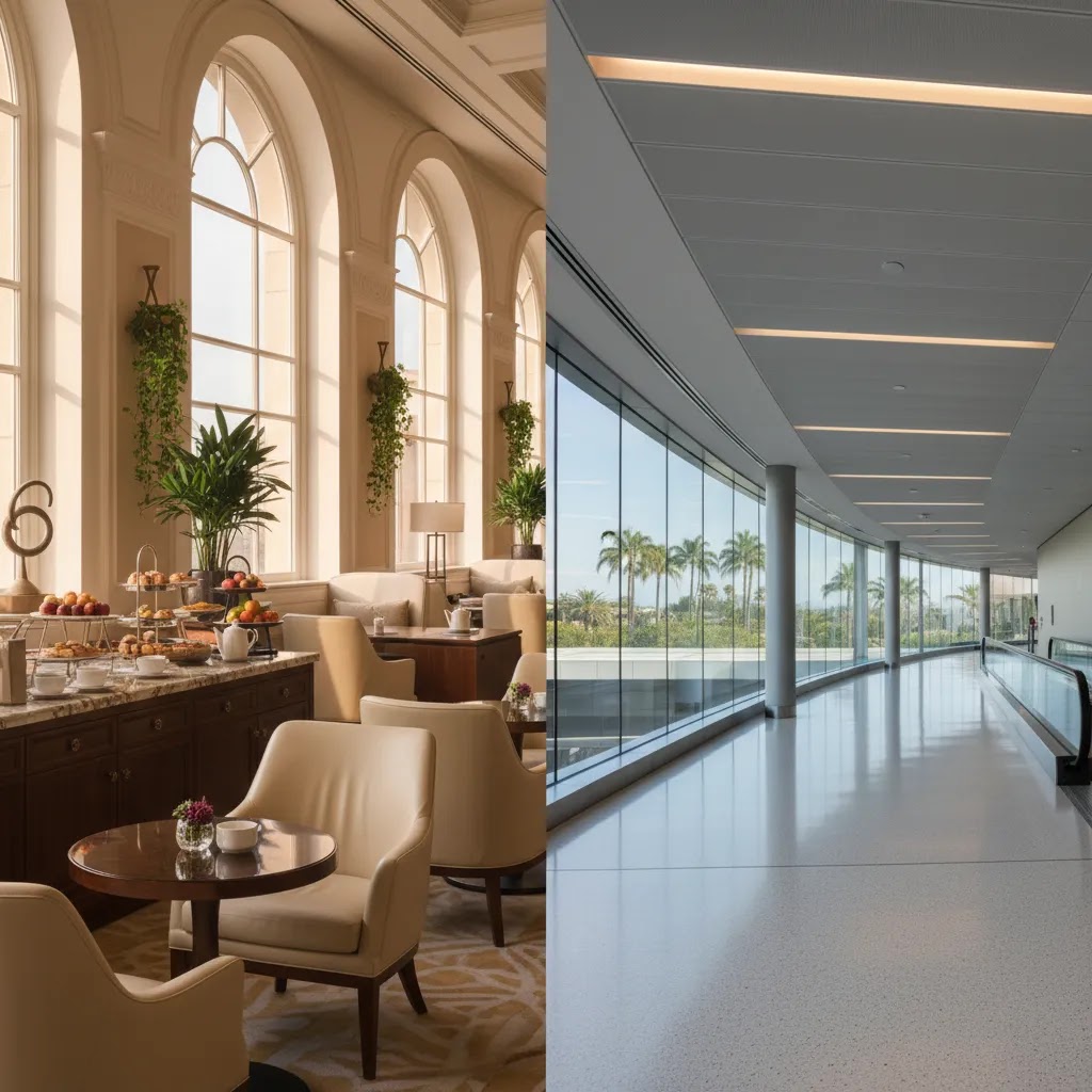 Business class London to Los Angeles premium airport lounge and arrival experience