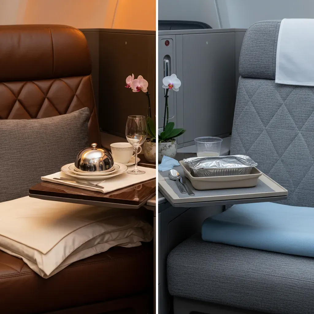 How much is a first class flight to Thailand compared with business class cabin comfort
