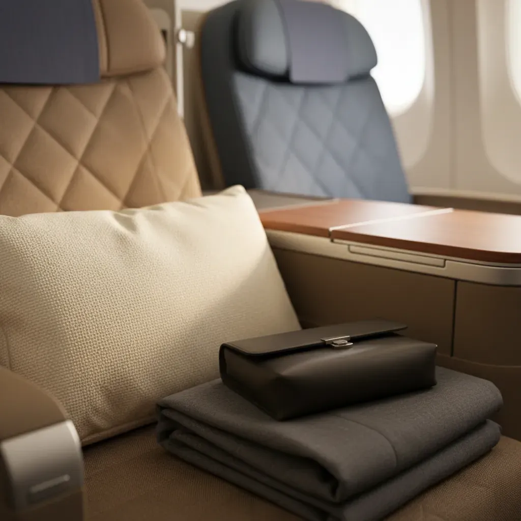 Most affordable business class shown through premium seat comfort and amenity details