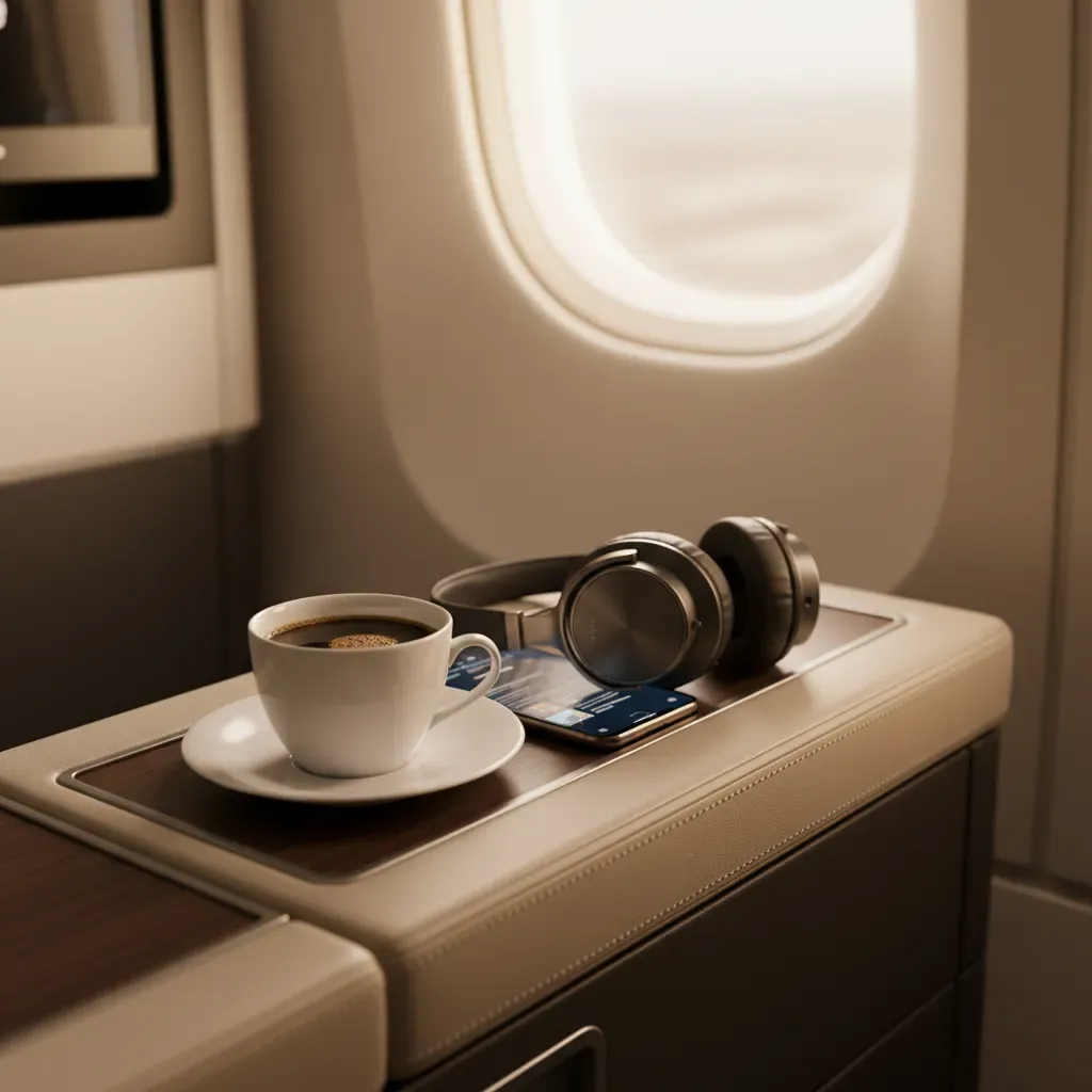 Premium cabin detail showing what to evaluate when buying business class tickets