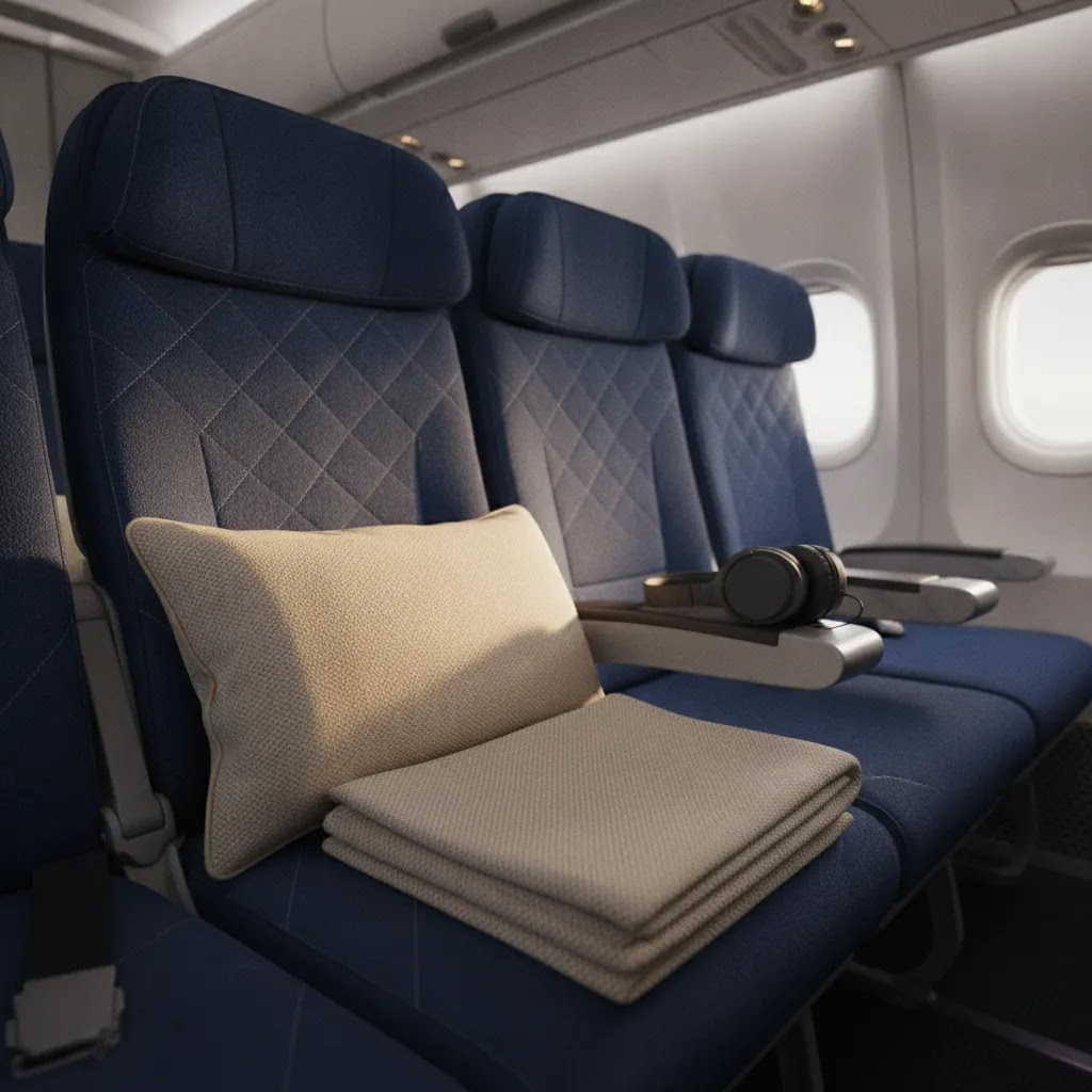LATAM airlines premium economy seat refresh detail with upgraded narrow-body cabin materials and premium touches