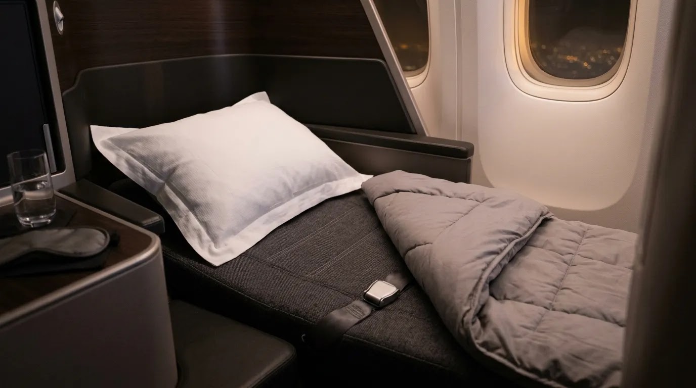 Hawaiian Airlines First Class review of lie-flat seat comfort on longer mainland routes