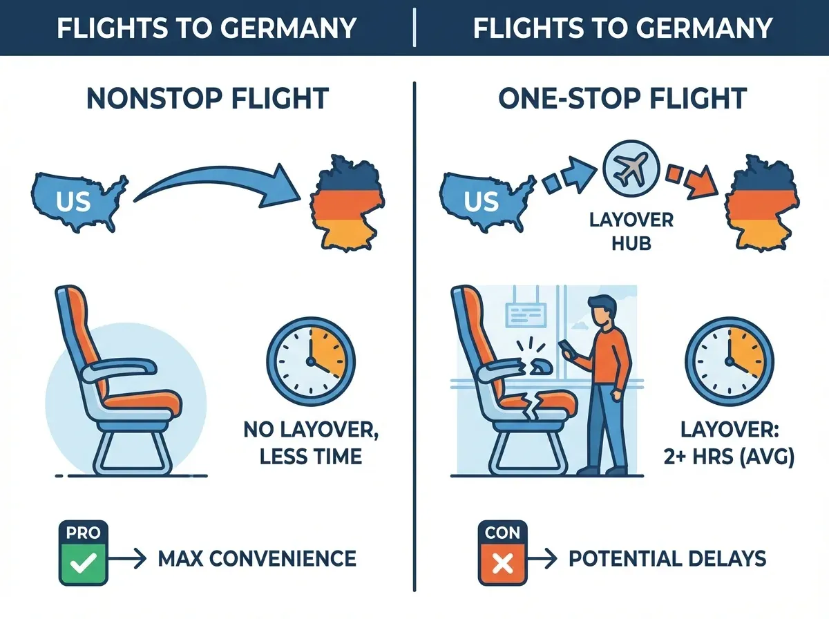 nonstop vs one stop to germany
