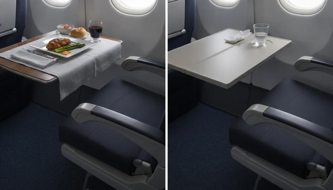 Best premium economy airlines comparison image showing differences between premium economy seats and standard economy
