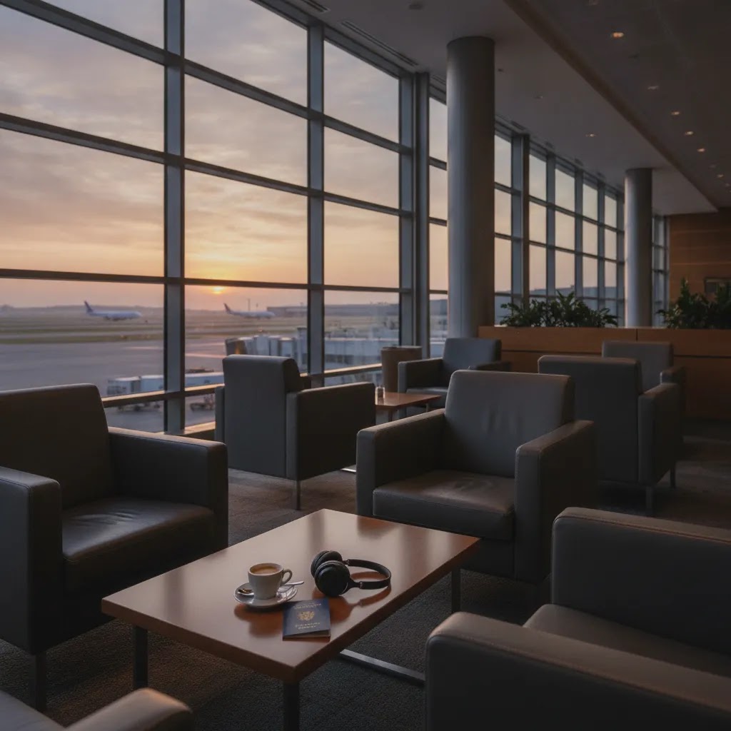 sas premium economy lounge experience showing premium airport comfort