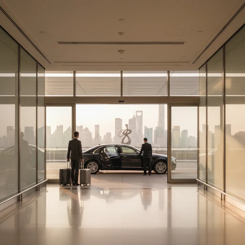 Business class tickets to Shanghai with premium airport arrival and luxury ground transfer