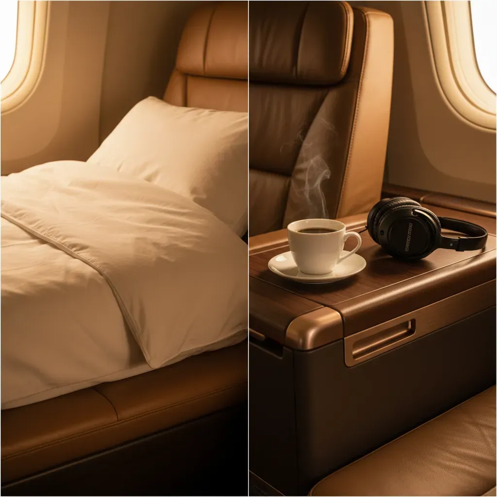 Singapore airlines first class suites compared with traditional first class cabin design on a premium long-haul flight