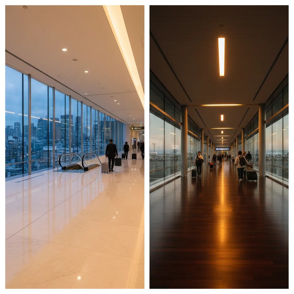 Business class flight to Tokyo arrival planning with premium airport transfer and terminal scene