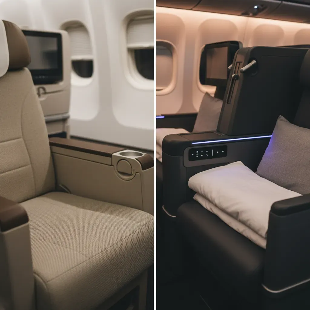 Turkish 777 business class and Turkish 787 business class cabin comparison