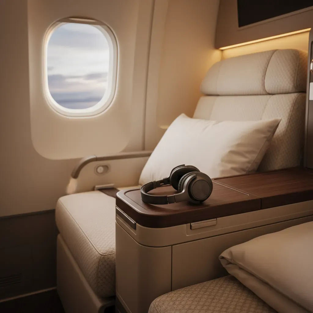 Turkish Airlines business class style cabin showing premium seat configuration differences for flights to Turkey