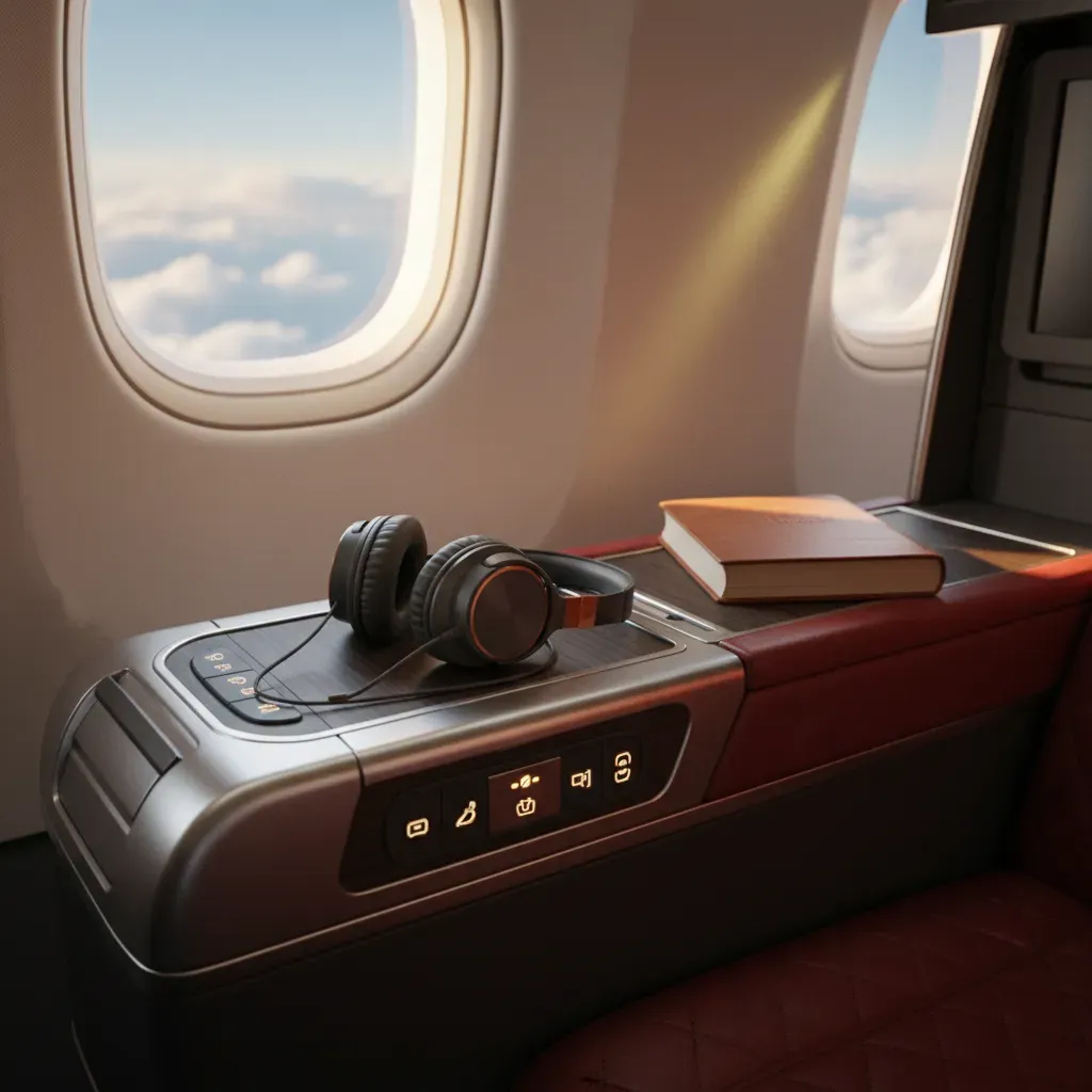 Virgin Atlantic A350 Upper Class seat detail with lie flat bed setup privacy features and premium overnight comfort