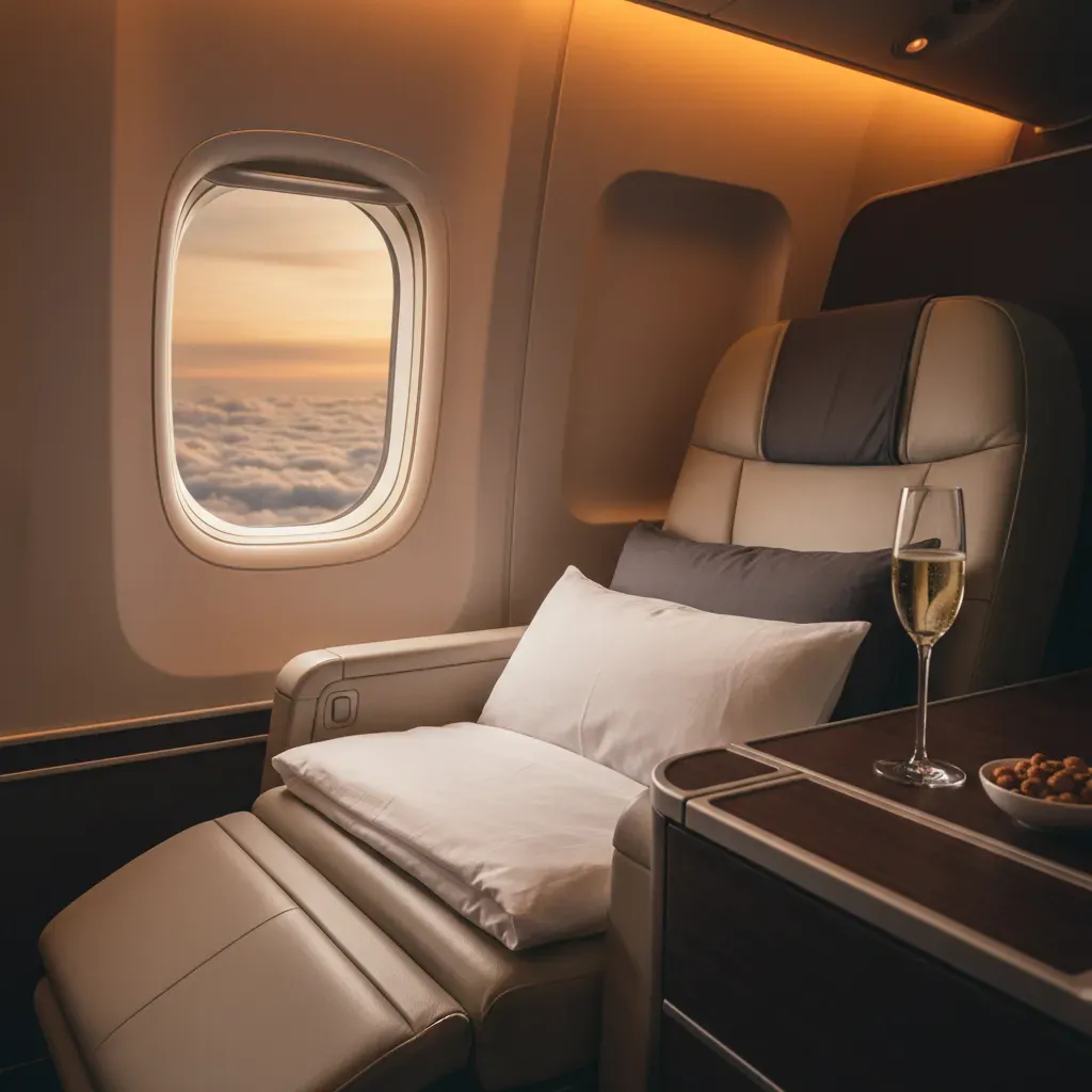 Virgin Atlantic premium seats in an Upper Class style cabin with modern suite layout and elegant long haul design